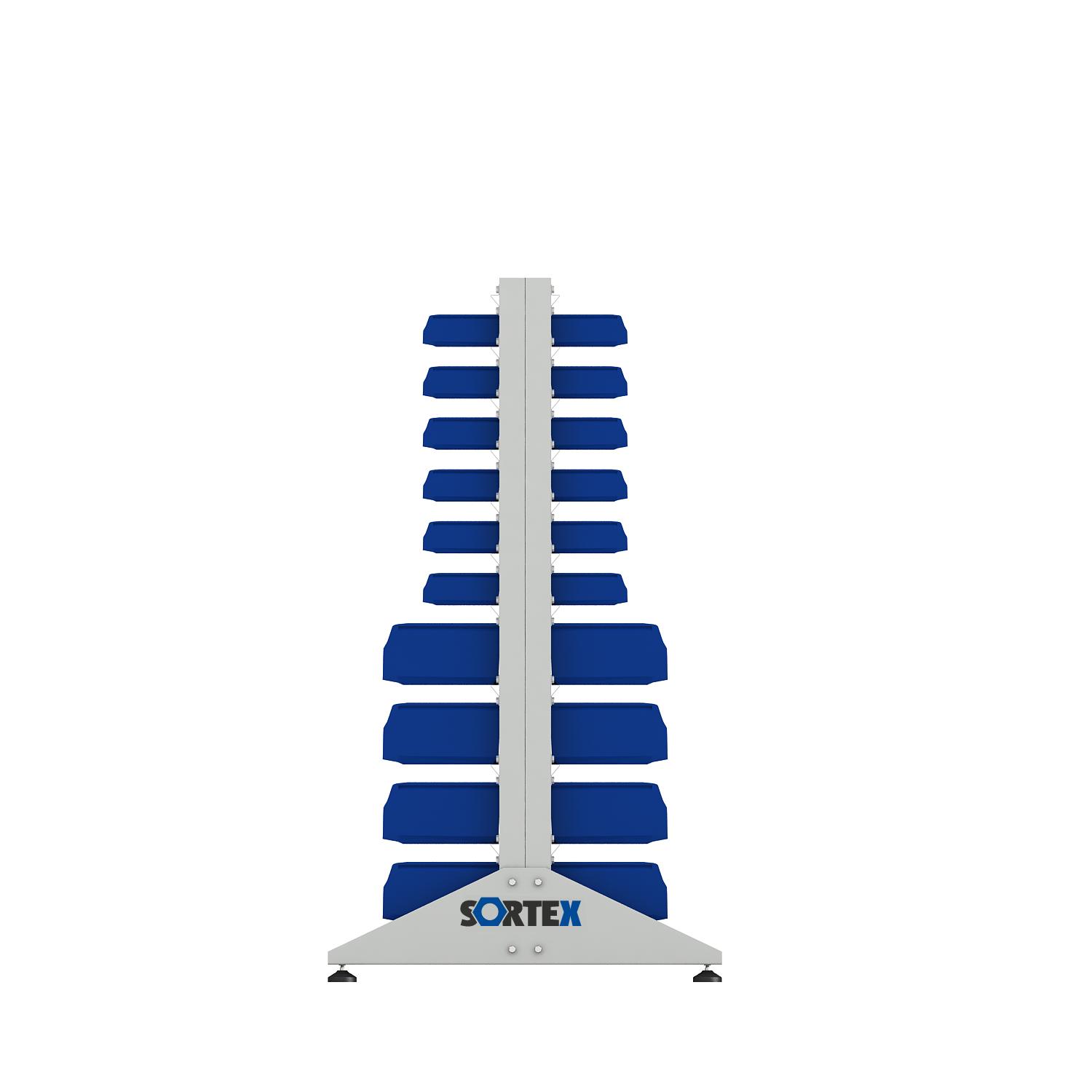 ER-00023965 Стеллаж для пластиковых лотков SORTEX двухсторонний 1500x1000x800.04