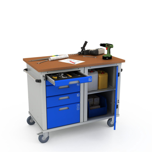 ER-00020489 Верстак мобильный двухтумбовый WOKER PRO 2501.1200