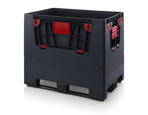 ESD KLK 1208K Складной ящик Bigbox с ESD-защитой на полозьях с четырьмя откидывающимися стенками 1200x800x1000 мм
